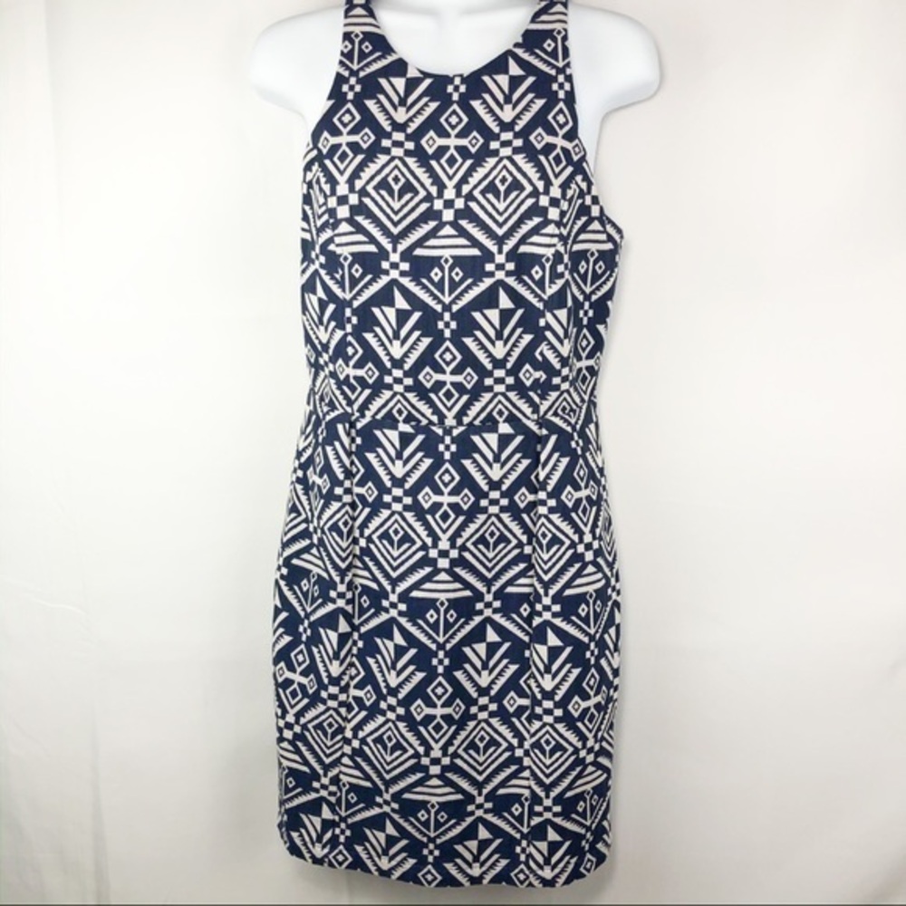 DV by DOLCE VITA Blue & White Geometric Size S Dress